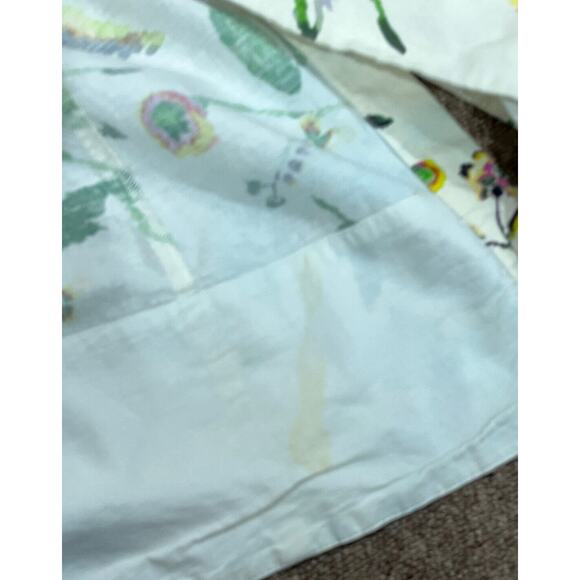 Tanya Taylor Inez Cream Multicolor Floral Print Linen Rayon Pockets Midi Dress 8 - Picture 6 of 16